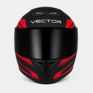 Vector V1 Full-Face Helmet – Matte Black & Red